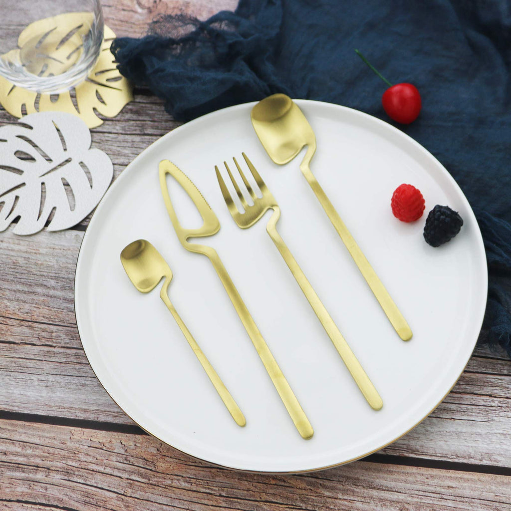 Silverware Set Satin Finish 24-Piece Stainless Steel Flatware Set Kitchen Utensil Set Service for 6 Tableware Cutlery