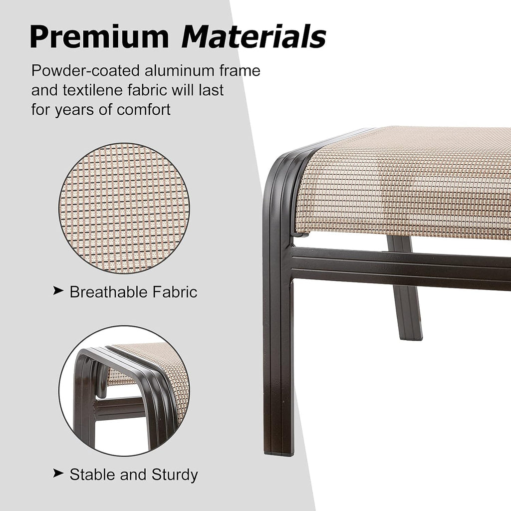 Outdoor Patio Footstools Aluminum Outdoor Ottomans Footrest Small Seating Wicker Furniture Patio Ottoman 2 Pieces