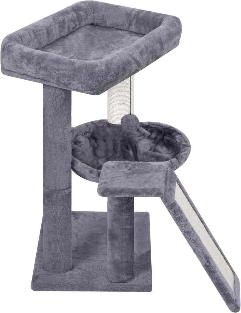 Cat Tree with Cat Scratching Post for Indoor Cats, Cat Tower with Scratching Board and Playful Toy Balls