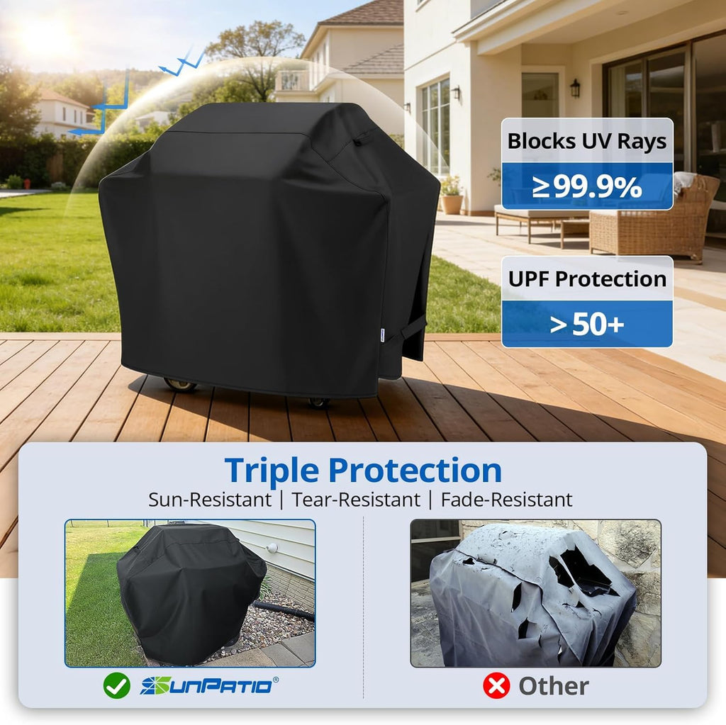 55 Inch Grill Cover Grill Heavy Duty Waterproof, Black
