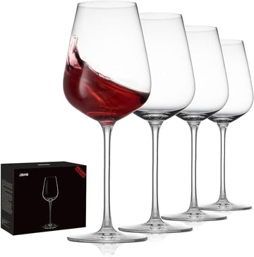 Hand Blown Italian Style Crystal Bordeaux Wine Glasses - Great Gift Packaging - Red Wine Glasses Lead-Free Premium