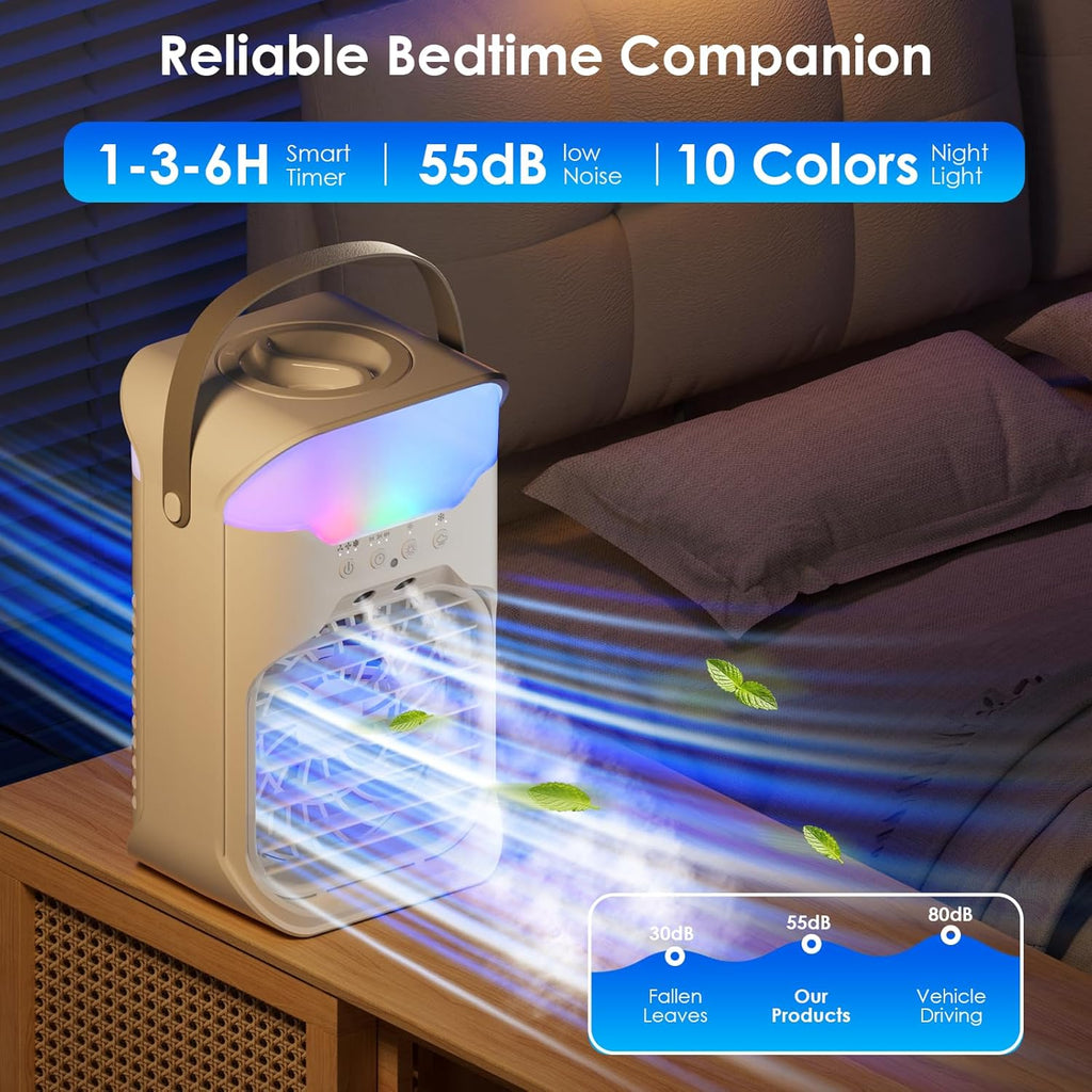 Portable Air Conditioners, Air Conditioner, Dual Nozzle AC Unit with Remote Control, 1600ML Tank, 3 Speeds