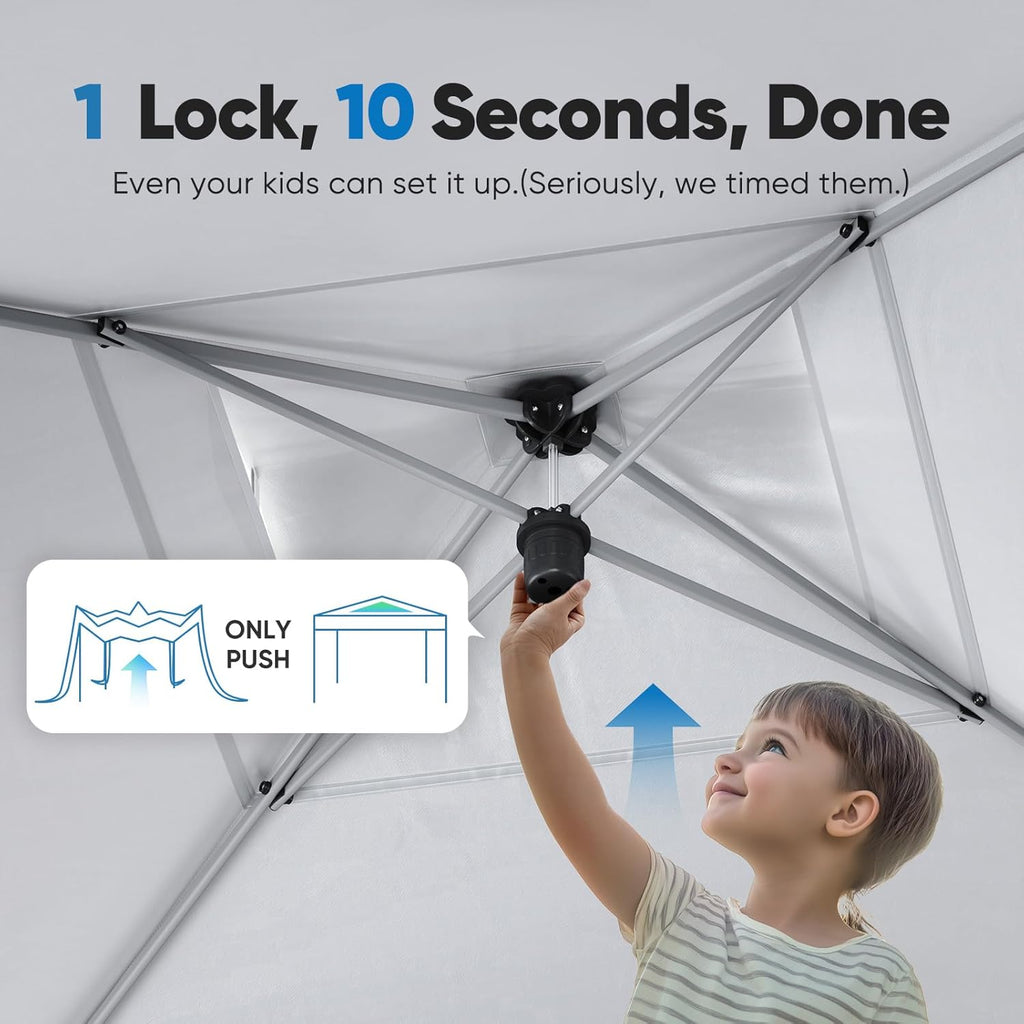 10'x10' Pop up Screened Canopy Tent with Mosquito Netting, Portable Easy up Outdoor Screen House Shelter and Picnic
