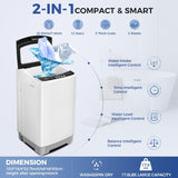 Portable Washing Machine, 17.8Lbs Capacity Full-Automatic Portable Washer, 2.4Cu.ft Washer and Dryer Combo with Drain