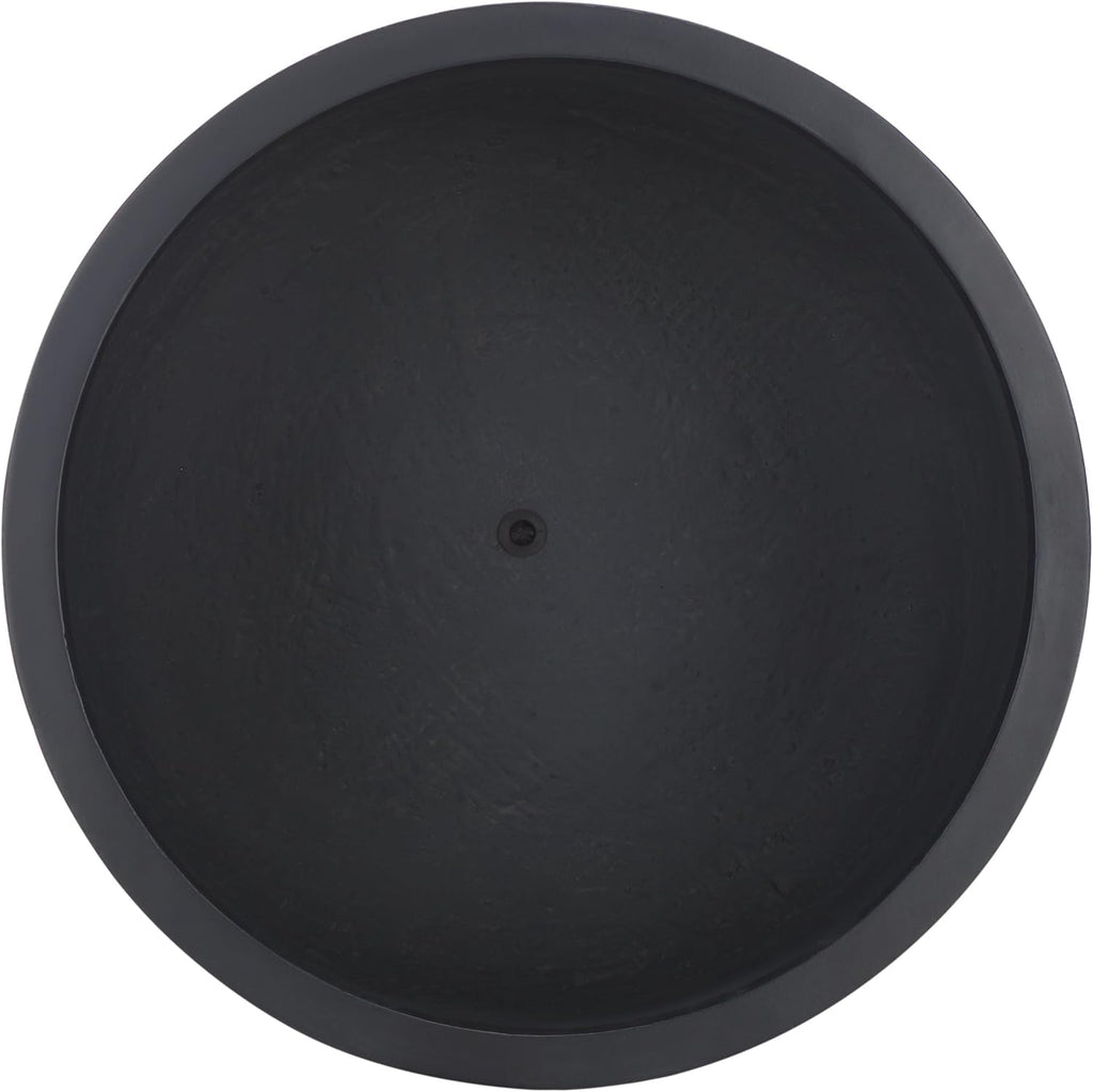 Outdoor - Nardo Black Cement Ficonstone Planter Pot with Drainage Hole, Frost Resistant Garden Planter , Deck