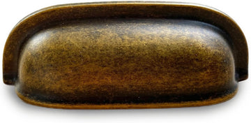 Antique Brass Cabinet Cup Pulls, 10 Pack 2.5 inch Drawer Pulls, Vintage Farmhouse Kitchen Cabinet Handles Vanity