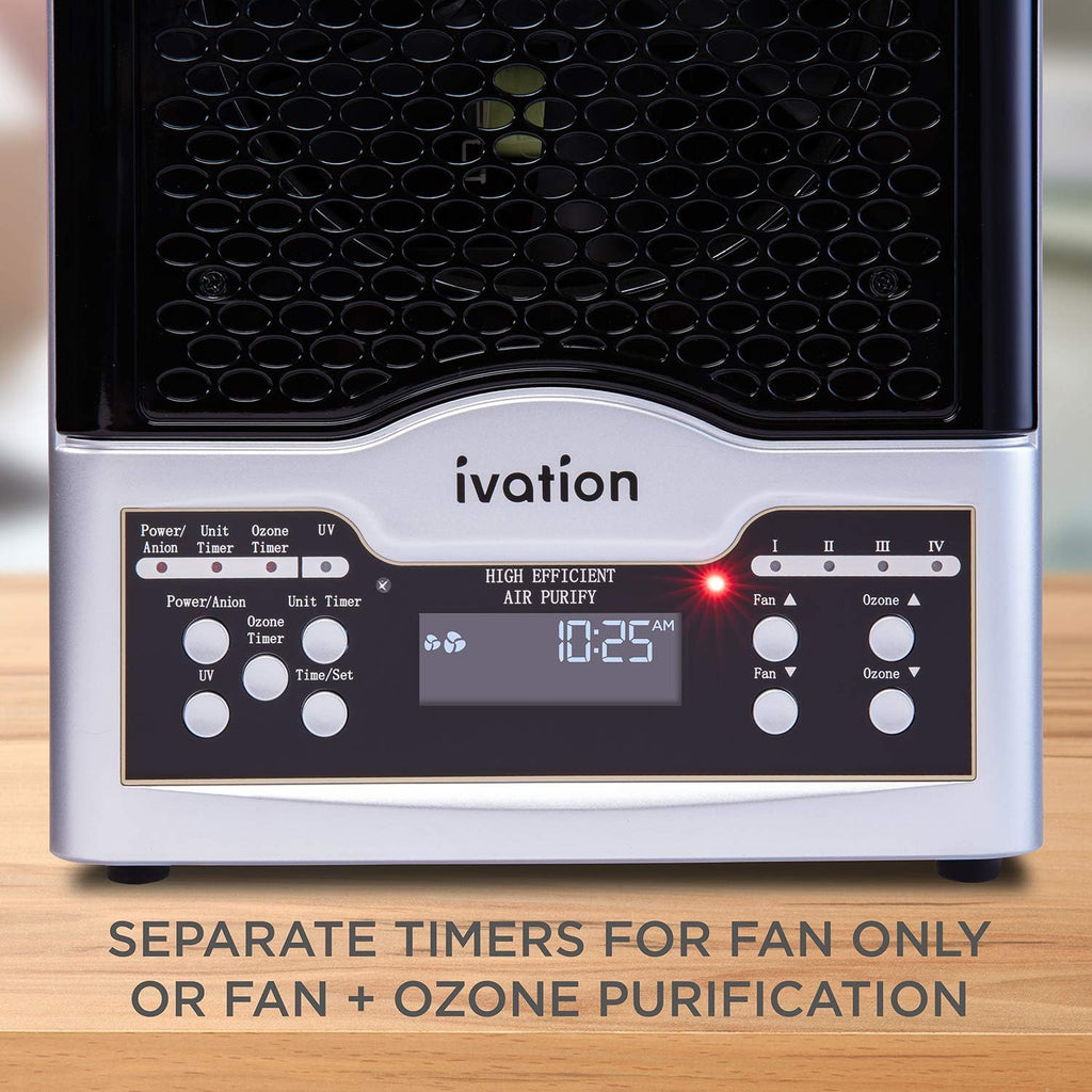 5-in-1 HEPA Air Purifier & Ozone Generator W/Digital Display Timer and Remote, Ionizer & Deodorizer 