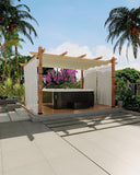 10 x 13 FT Patio Pergola, Aluminum Patio Gazebo with Retractable Sun Shade &Side Mesh