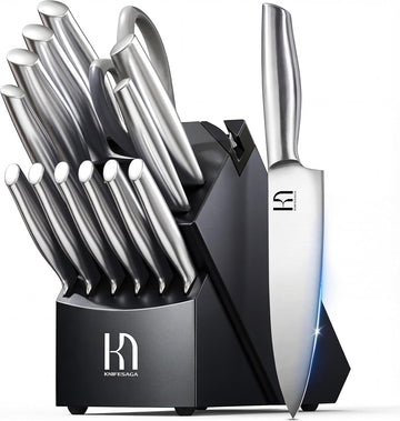 14 Pcs Knife Block Set, Premium, Razor Sharp, Japanese Steel | Innovative Steel, High Carbon Stainless, Enduring