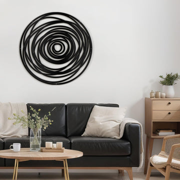 Metal Wall Art Decor Abstract Geometric Circles Minimalist Modern Abstract Wall Sculpture Hangings Home Decoration