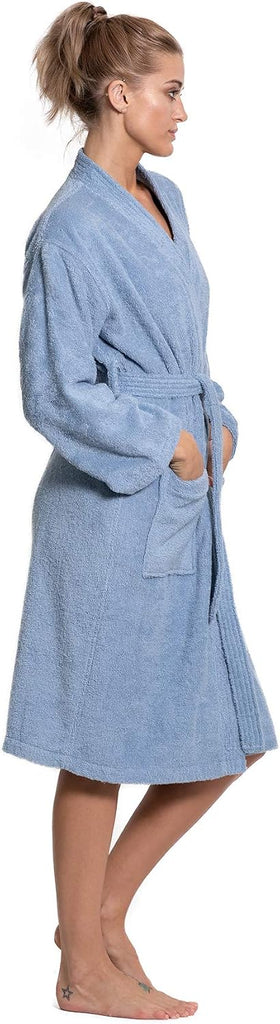 Soft & Absorbent Towel Robe, 100% Cotton Turkish Terry Cloth Kimono Bathrobes for Women