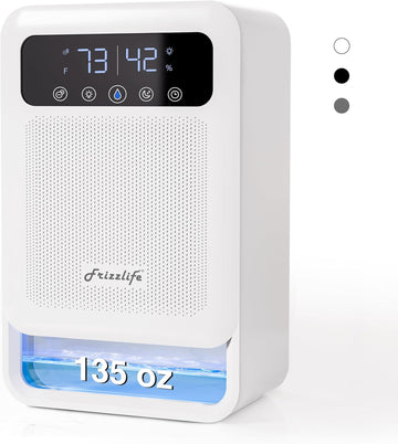 DH80 Air Dehumidifier, 135oz Water Tank W/Purifying Function, Quiet Small Dehumidifiers With Sleep Mode For Home