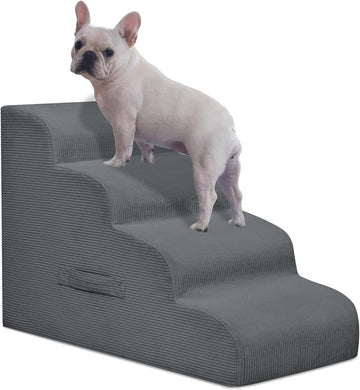 Dog Stairs for Small Dogs and Cats, 20" H 4 Steps Dog Ramp for High Beds, Couch, Sofa