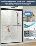 Sliding Shower Doors, 44-48 in W x 72 in H Glass Shower Door, 1/4 in(6mm) Tempered Glass
