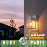 Outdoor Wall Lantern, Wall Sconce as Porch Lighting Fixture, E26 Base, Aluminum Housing Plus Glass