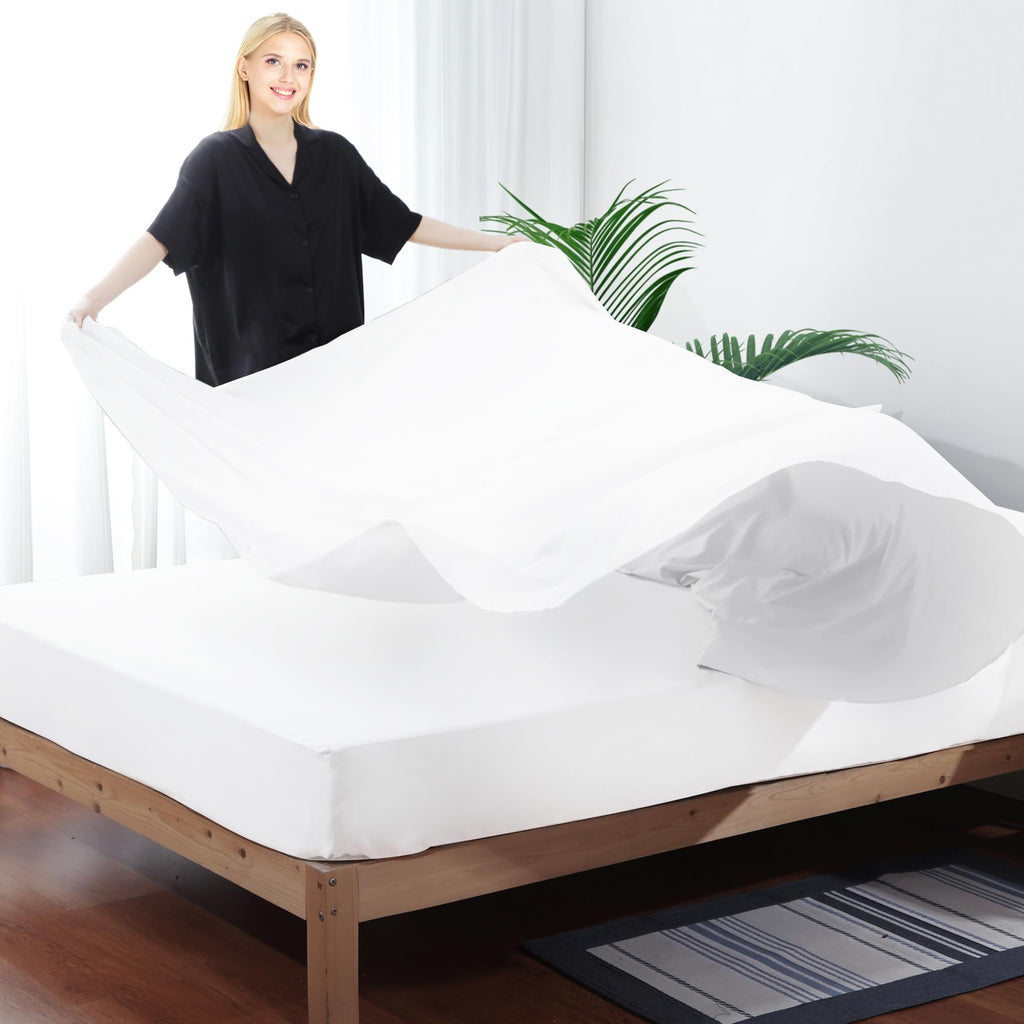 Flat Sheet Only 2 Pack, TwinXL Size 400 Thread Count 100% Egyptian Cotton Flat Sheet - Wrinkle, Fade, Stain Resistant