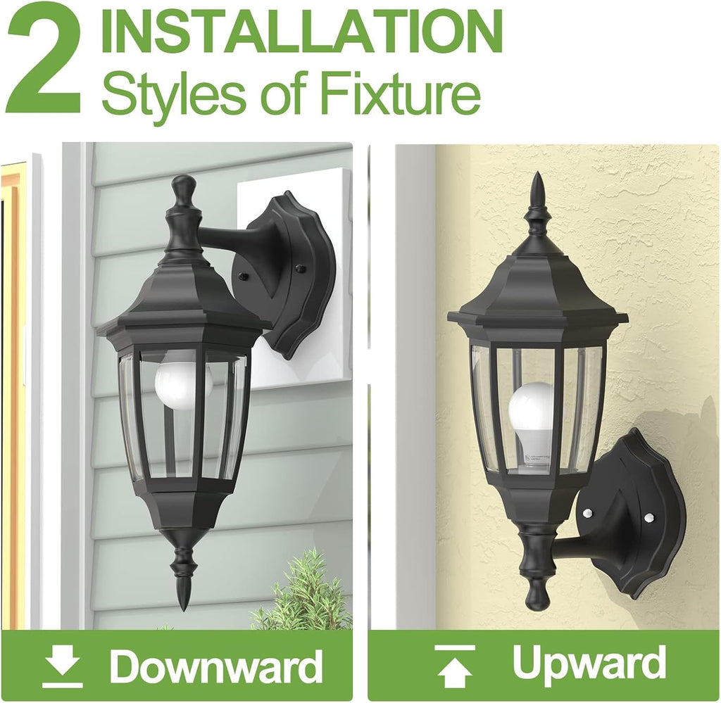 Outdoor Porch Light，Exterior Waterproof Wall Light Fixtures, Special Handling Anti-Corrosion Plastic Material