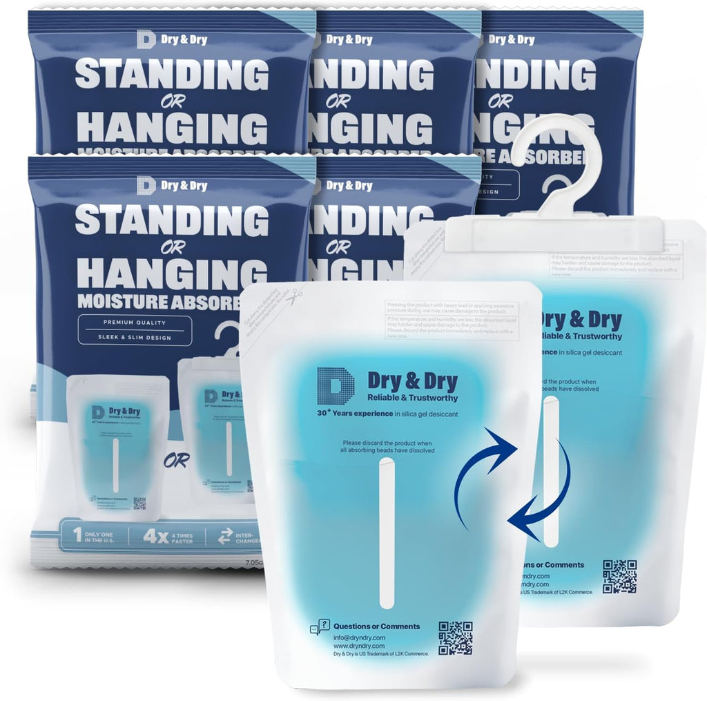 5 Packs Hybrid Moisture Absorbers & Musty Odor Eliminator Dehumidifier to Control Excess Moisture for Basements