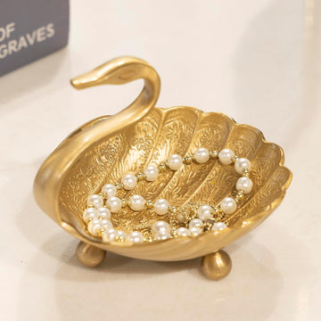 Swan Brass Jewelry Dish Tray,Gold Decorative Ring and Trinket Holder-Decorative Trinket Dish for Rings Earrings
