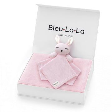 Baby Gift Set - Organic Cotton Newborn Blanket and Lovey Security Blanket Set, Gifts for Baby Girl, Mother to be