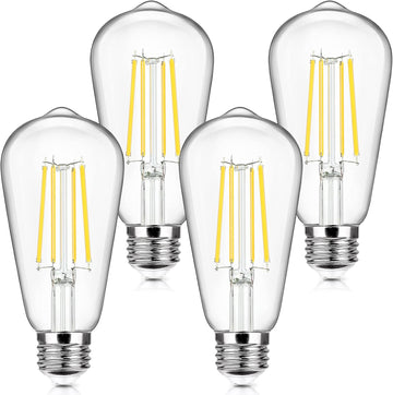 4-Pack Vintage E26 LED Edison Bulbs 100W Equivalent 1400LM High Brightness 8W ST58 LED Filament Light Bulbs 5000K