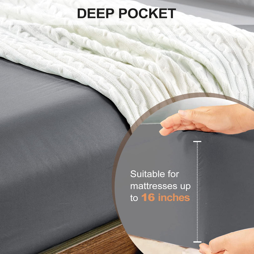 Full Fitted Sheet Only 2 Pack - Hotel Quality Fitted Sheet Full Size - Ultra Soft & Breathable - Brushed Microfiber