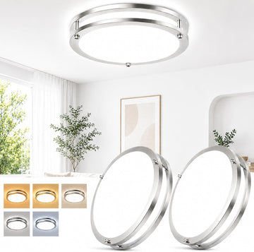 13in 36W Dimmable LED Ceiling Lights, 2-Pack 3600lm Super Bright Energy-Efficient Flush Mount Light Fixture