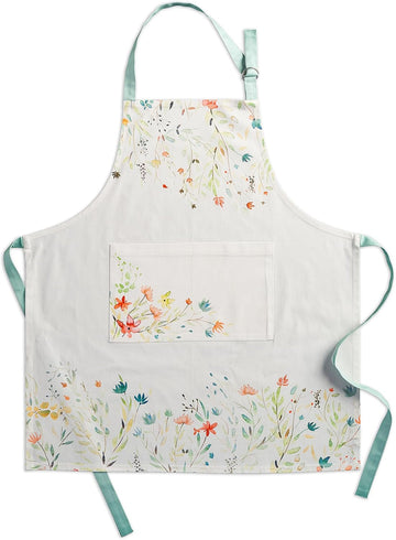 Aprons for women with Pocket 100% Cotton (27.50"x31.50") | Adjustable Neck Strap & long ties Apron Men Chef Wedding