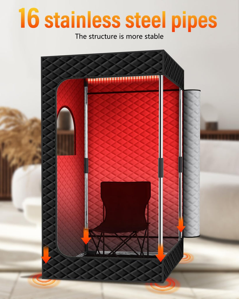 Portable Steam Sauna Tent for Home, Infrared Sauna with 3L Steamer, 9 Temp Levels & 99 Min Timer