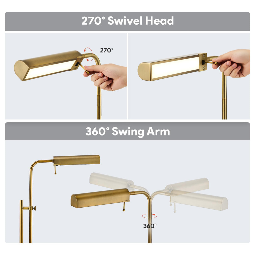 Industrial Floor Lamp, Adjustable LED Floor Lamp