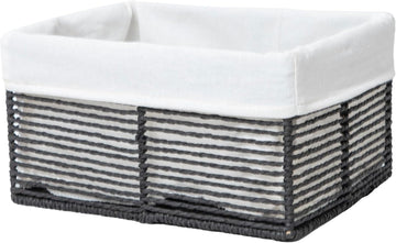 Hand-Woven Paper Rope Storage Baskets,Rectangular Wicker Baskets for Organizing,Decorative Woven Basket for
