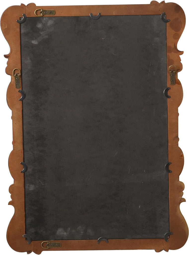 Antique Gold Baroque Mirrors for Wall Decor 30 X 21 Inch, Hanging Rectangular Wooden Frame Vintage Mirror