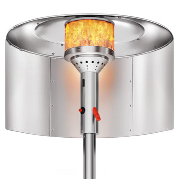 Patio Heater Reflector Shield 15" Height, Heat Focusing Reflector for Round Natural Gas and Propane Patio Heaters