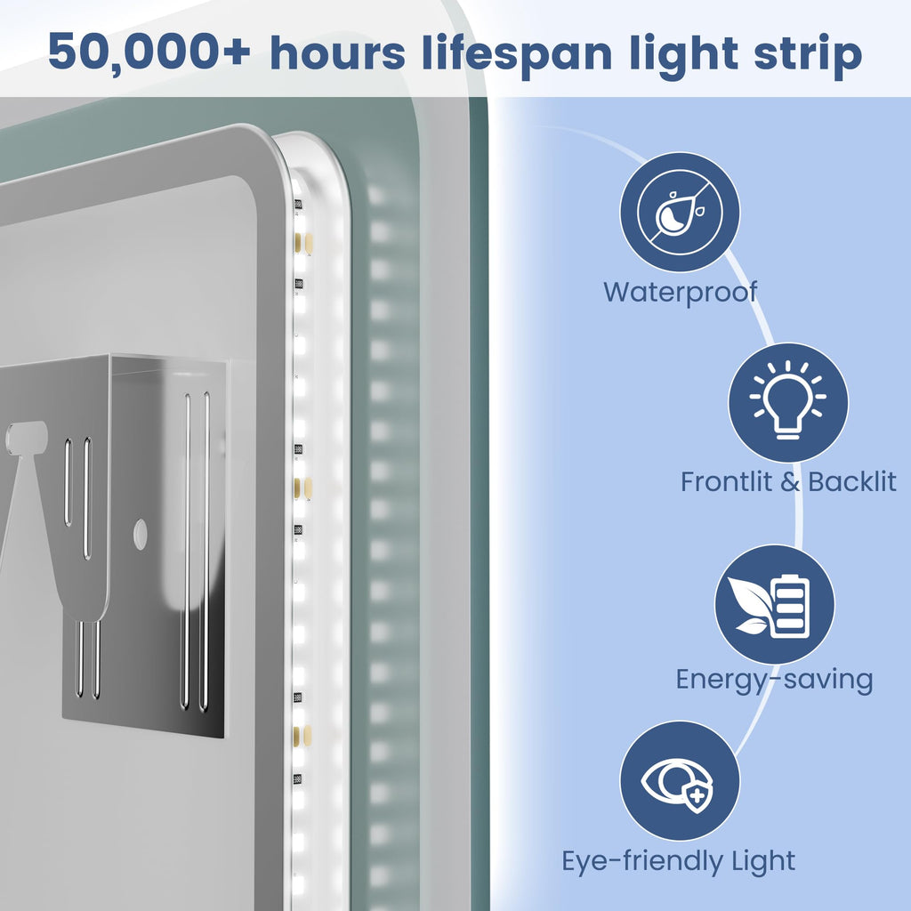 40"x32" LED Bathroom Mirror