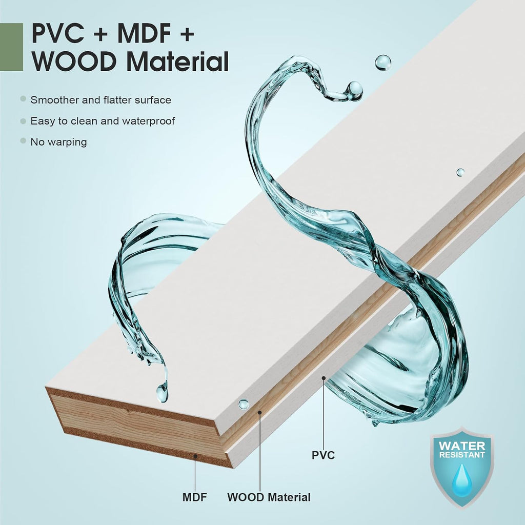 32in x 84in Sliding Barn Door with 5.5FT Barn Door Hardware kit & Handle Included, Solid MDF Wood Slab Covered with Water-Proof & Scratch-Resistant PVC Surface,Simple DIY Assembly,Chevron Pattern