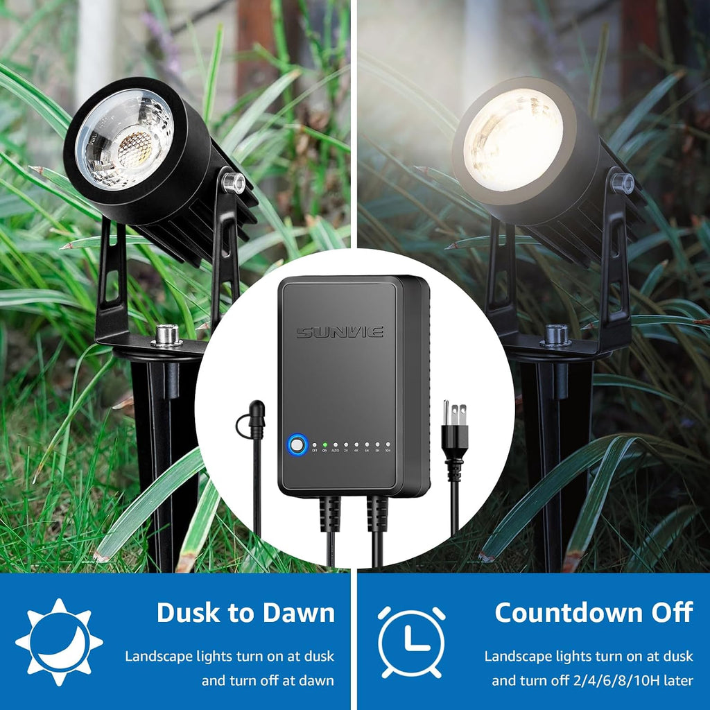 All-in-One Low Voltage Landscape Lighting Kit, Dusk to Dawn, 8 PCS | 3000K LED Low Voltage Landscape Lights, IP65
