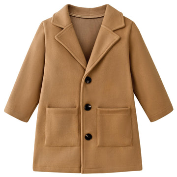 Toddler Boy Coat Kids Boys Fall Winter Jackets Buttons Trench Coat