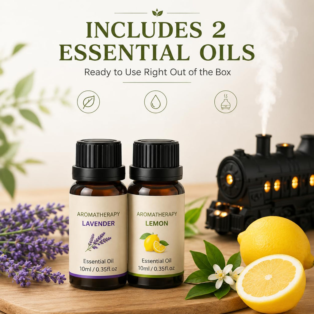 Retro Steam Train Essential Oil Diffuser Set with 2 Oils 300ml