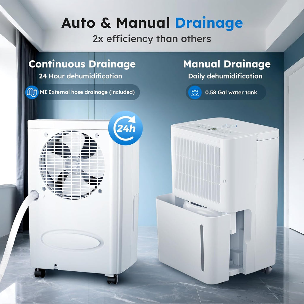 2500 Sq.Ft Dehumidifiers with Drain Hose for Home