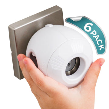 Knob Safety Cover for Kids (6 Pack) Hard-to-Remove Dual-Lock Door Handle Covers for Kids - Reusable Baby Proof Door