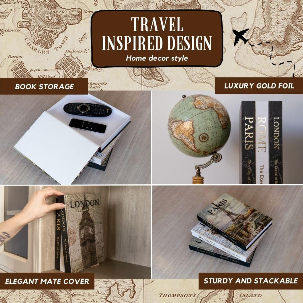 Decorative Books Decor, Beautiful Set of 3. Decorative Boxes, not pages inside. Libros Decorativos para Mesa de