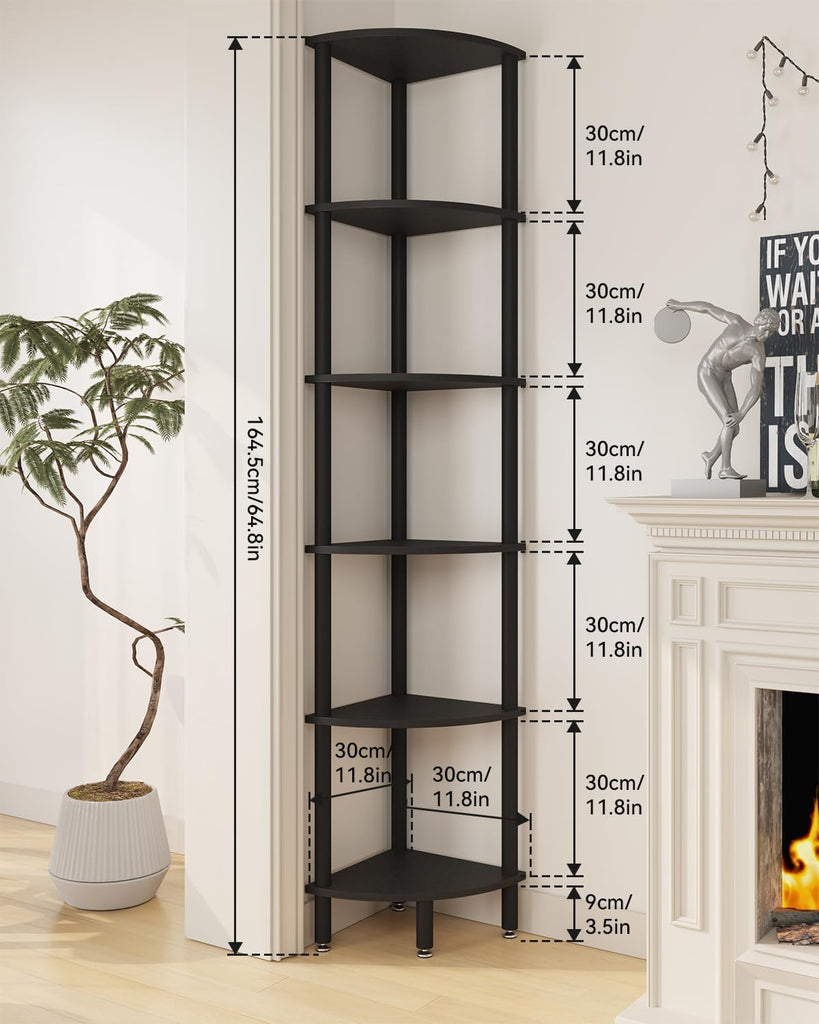 6 Tier Corner Shelf Stand, Industrial Corner Display Rack
