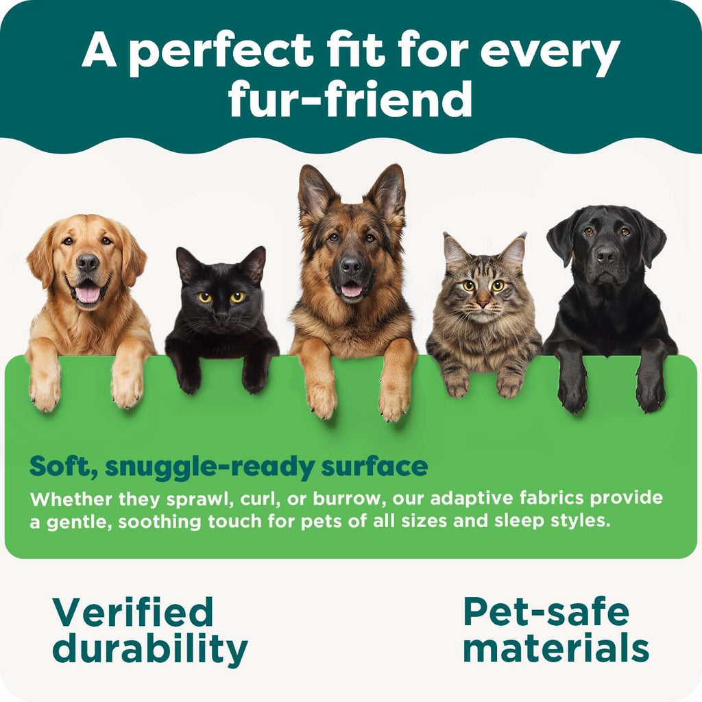 Round Orthopedic Dog Bed for Large Dogs, Egg Crate with a Solid Orthopedic Foam Base with Attached Blanket Hood and Removable Washable Cover, Large, Sherpa & Suede Snuggery, Gray