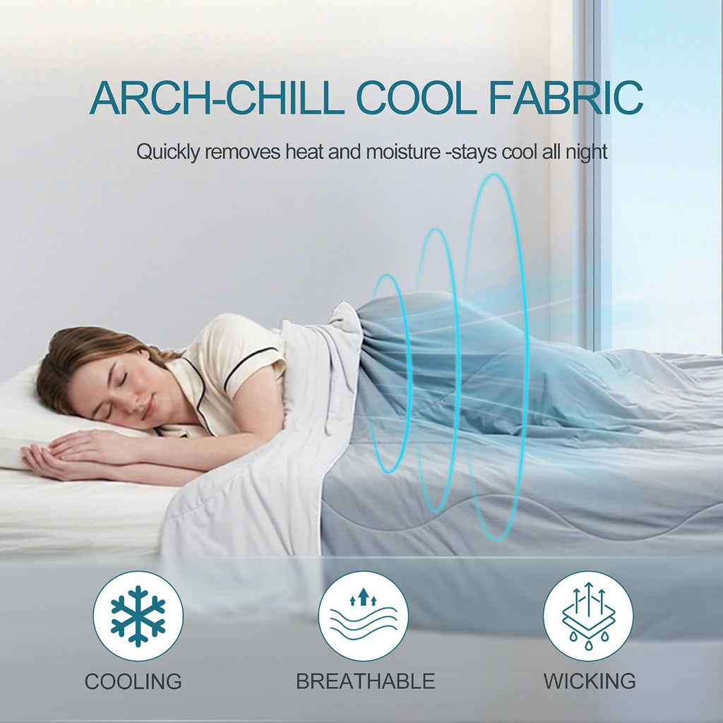 Cooling Blanket Twin, Q-max > 0.45 Japanese Arc-chill Cooling Comforter for Hot Sleepers, Silky Soft Breathable Cool
