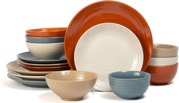 Siterra Painter's Palette 16-Piece Stoneware Dinnerware Set