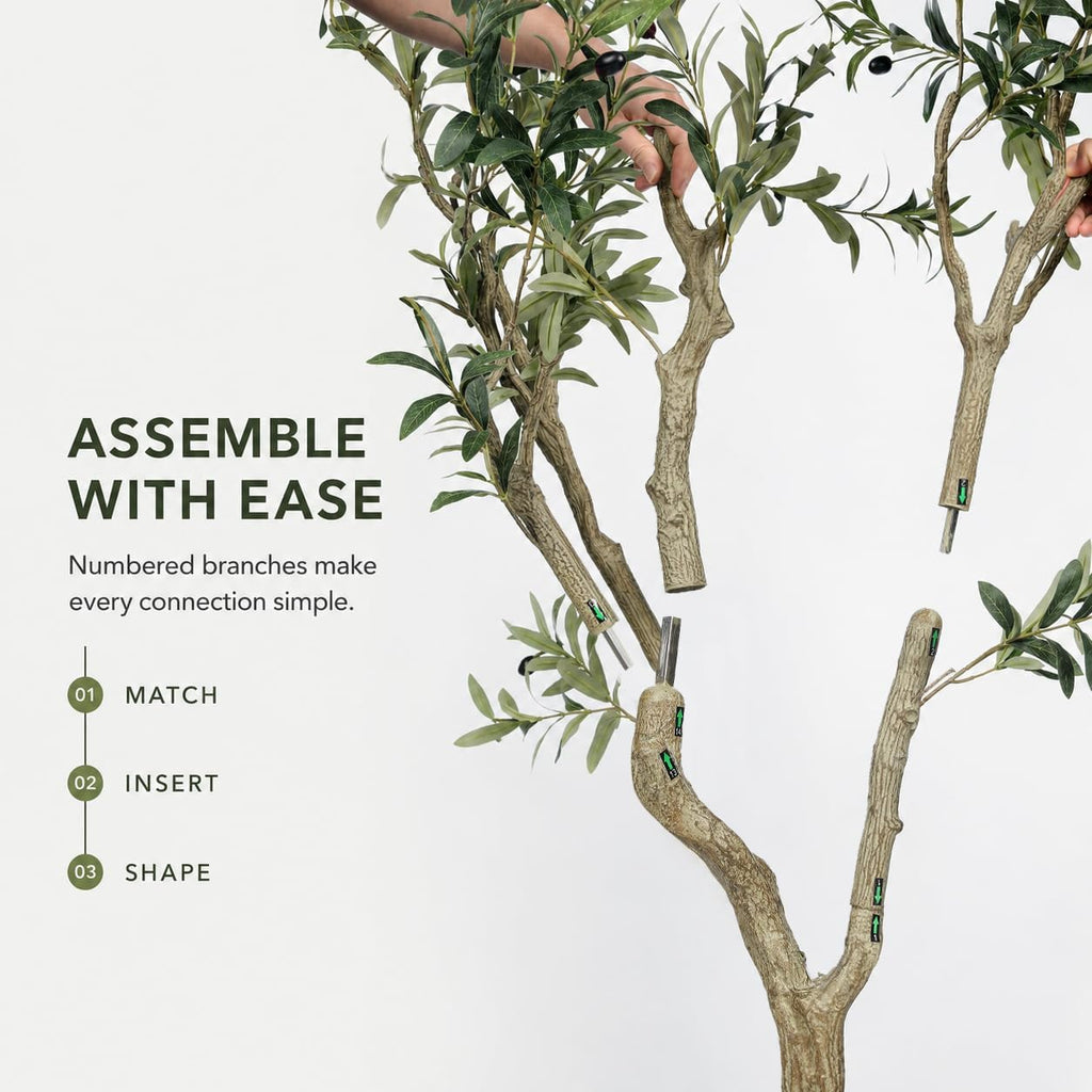 7FT Olive Trees Artificial Indoor - Thick Trunk & Lifelike Fruits