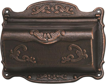 Antique Bronze Finishing Cast Aluminum Wall Mounted Mailbox, Weather-Resistant