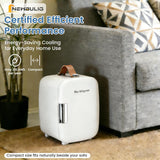 Mini Fridge for Bedroom, Office & Car, Portable 4L/4.23QT Mini Refrigerator for Skincare with Handle, Ultra-Quiet