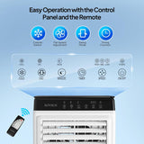 7.9Gal Portable Swamp Cooler, 2300CFM Evaporative Air Cooler with Auto Oscillating, Remote, 3 Speeds