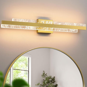 Modern Bathroom Vanity Light: Brushed Gold 32 inch 28W Dimmable LED Bath Bar Light Fixtures Over Mirror - Wall Sconce